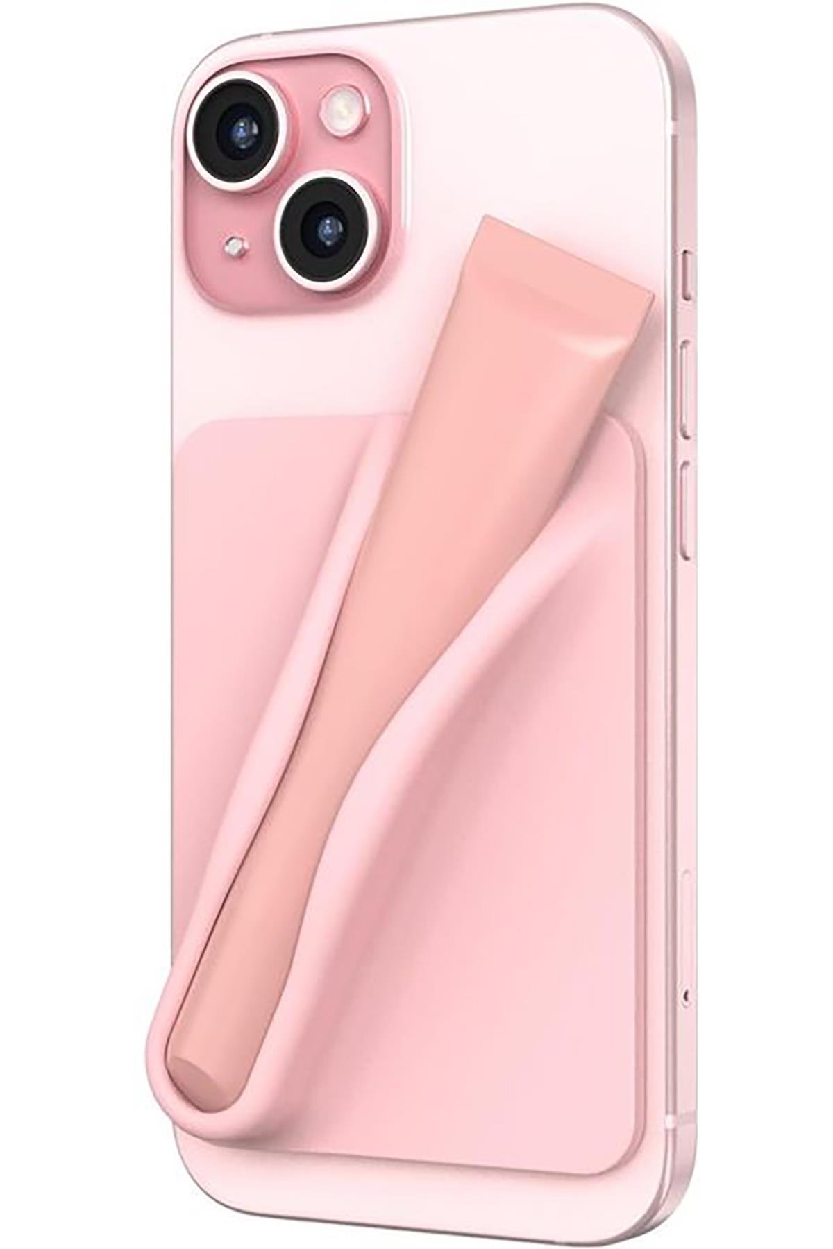 Pembe Renk 3D Yapışkanlı Dudak Parlatıcı Tutacağı /Telefon Tutacağı