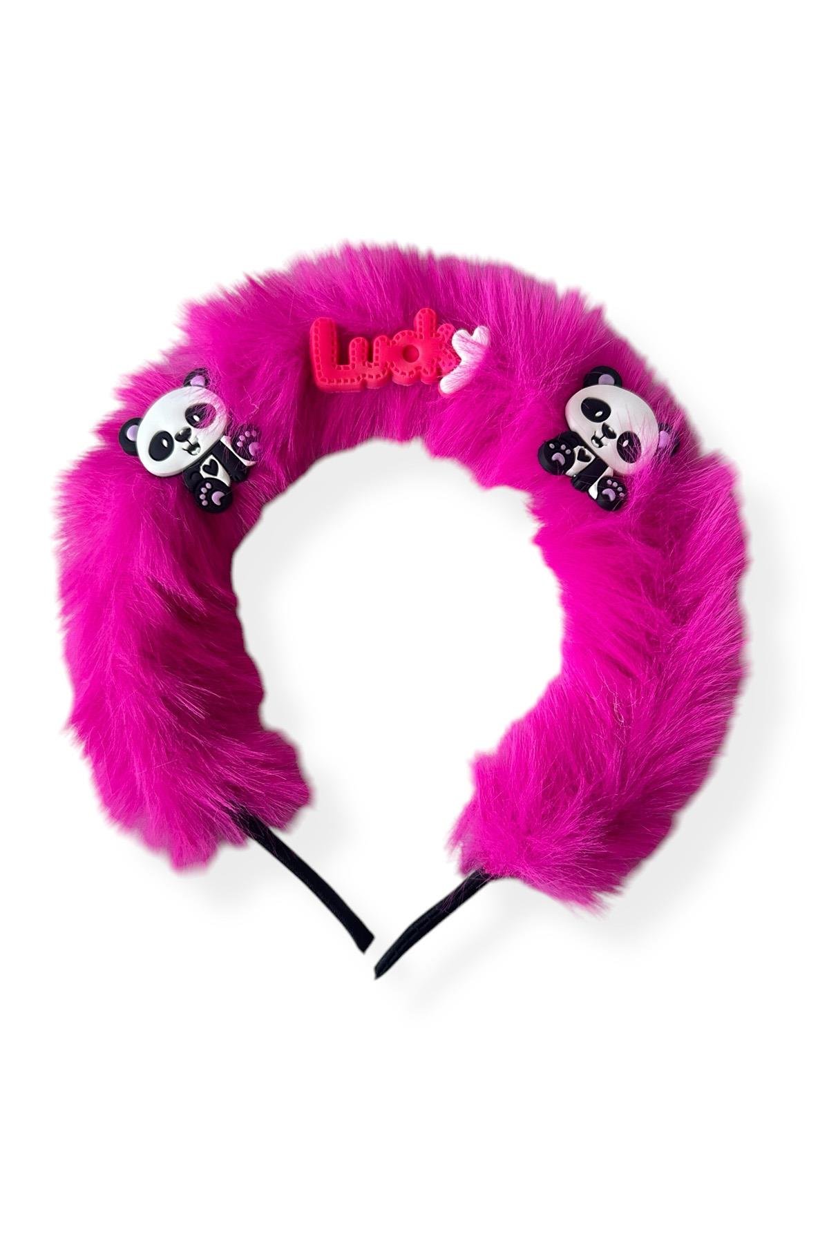 Pembe Renk Panda Figürlü Peluş Taç