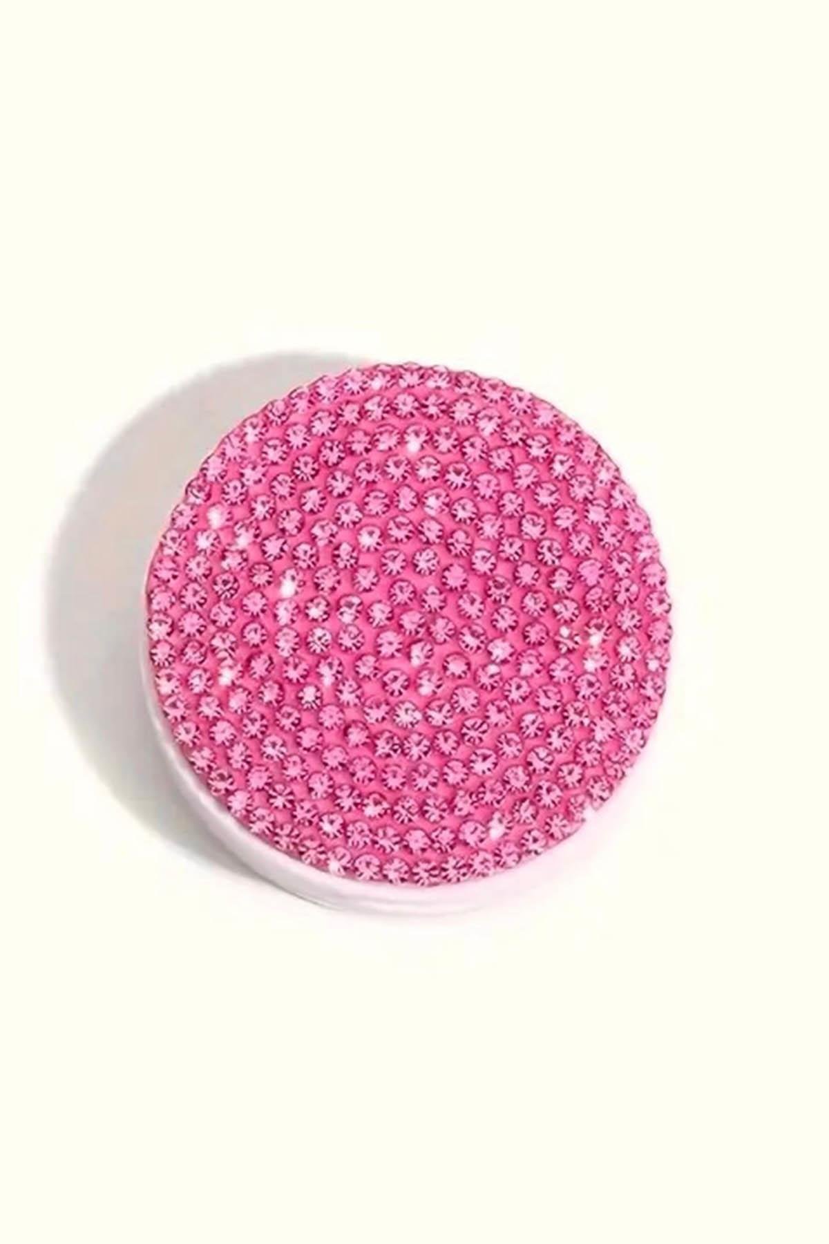 Pembe Renk Taş Detaylı 3D Telefon Tutacağı