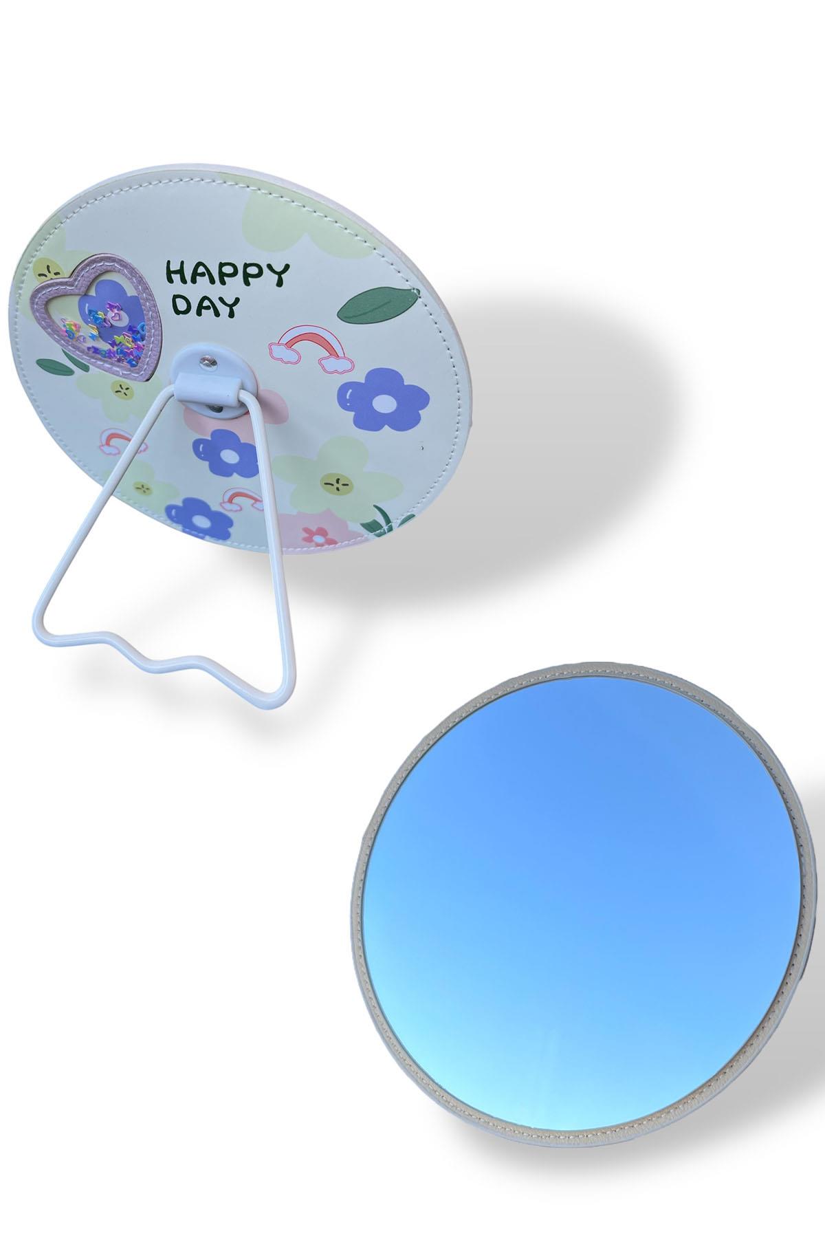 Sarı Renk Karışık Figürlü Yuvarlak Masa Aynası