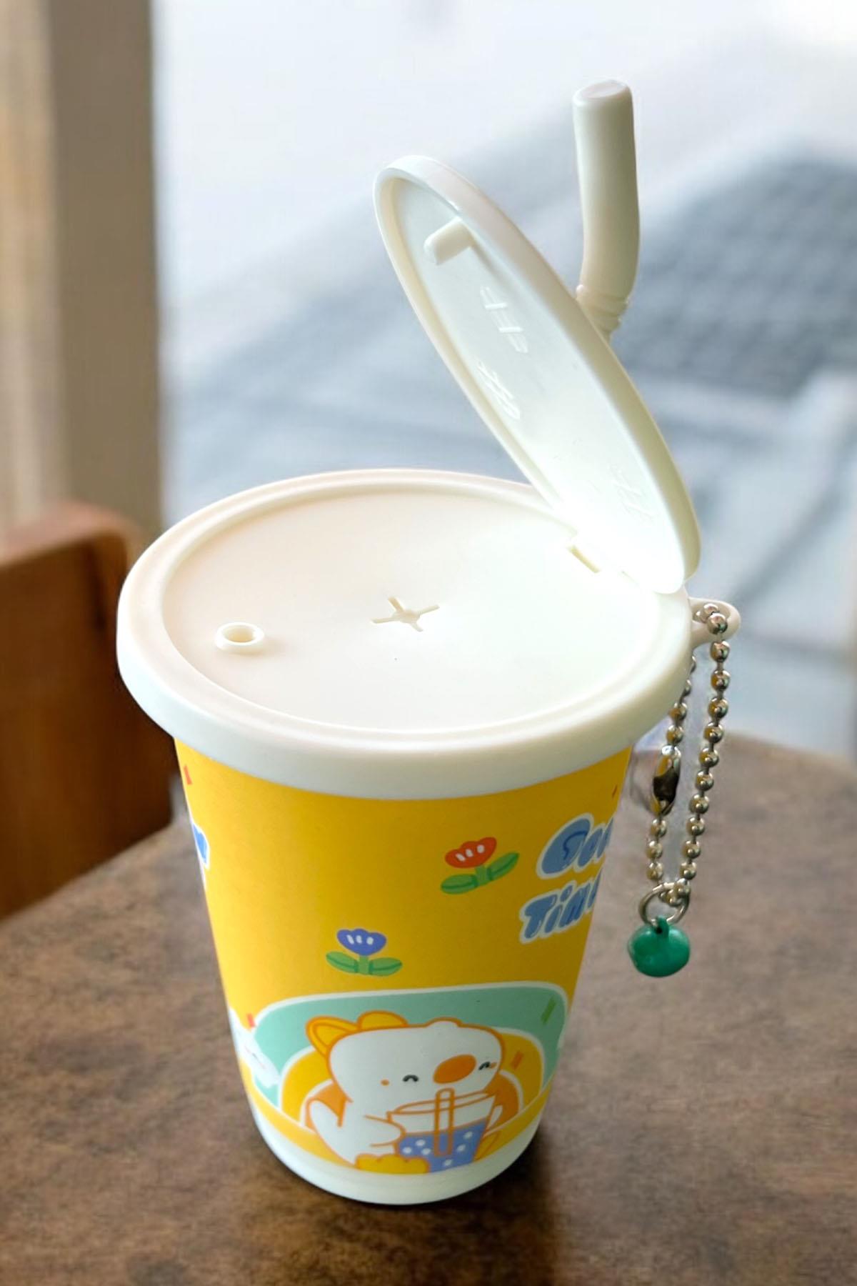 Sarı Renk Milkshake Figürlü Anahtarlık Detaylı Kutulu Islak Mendil