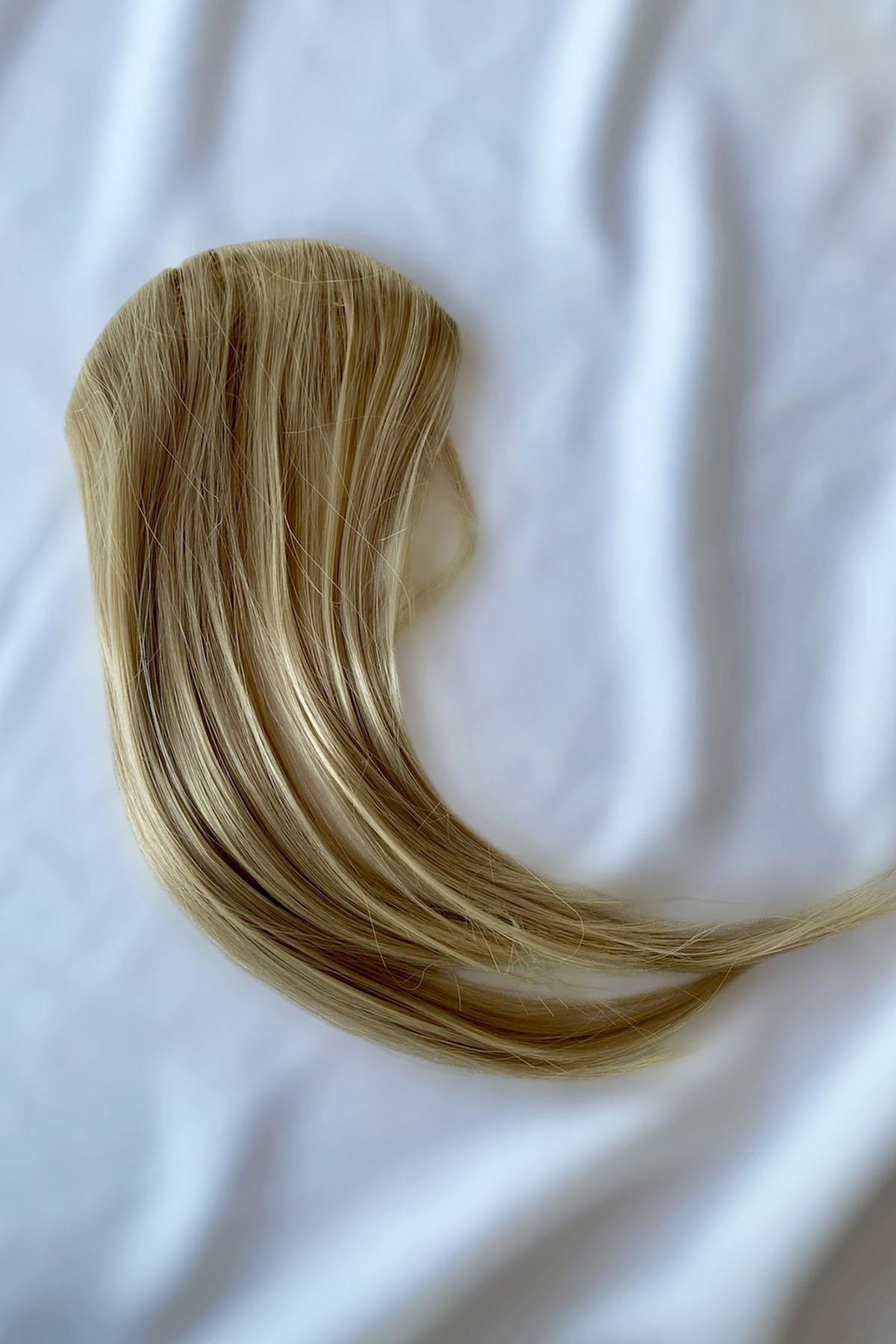 Sarı Renk Uzun Kenarlı Seyrek Takma Kahkül (Aslı)