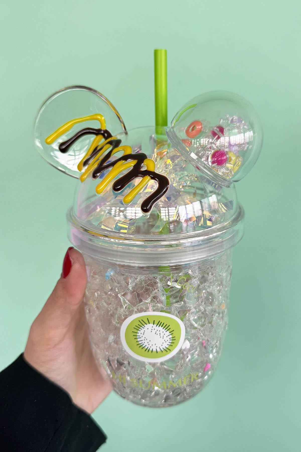 Şeffaf Renk Ayıcık Figürlü Pipetli Suluk