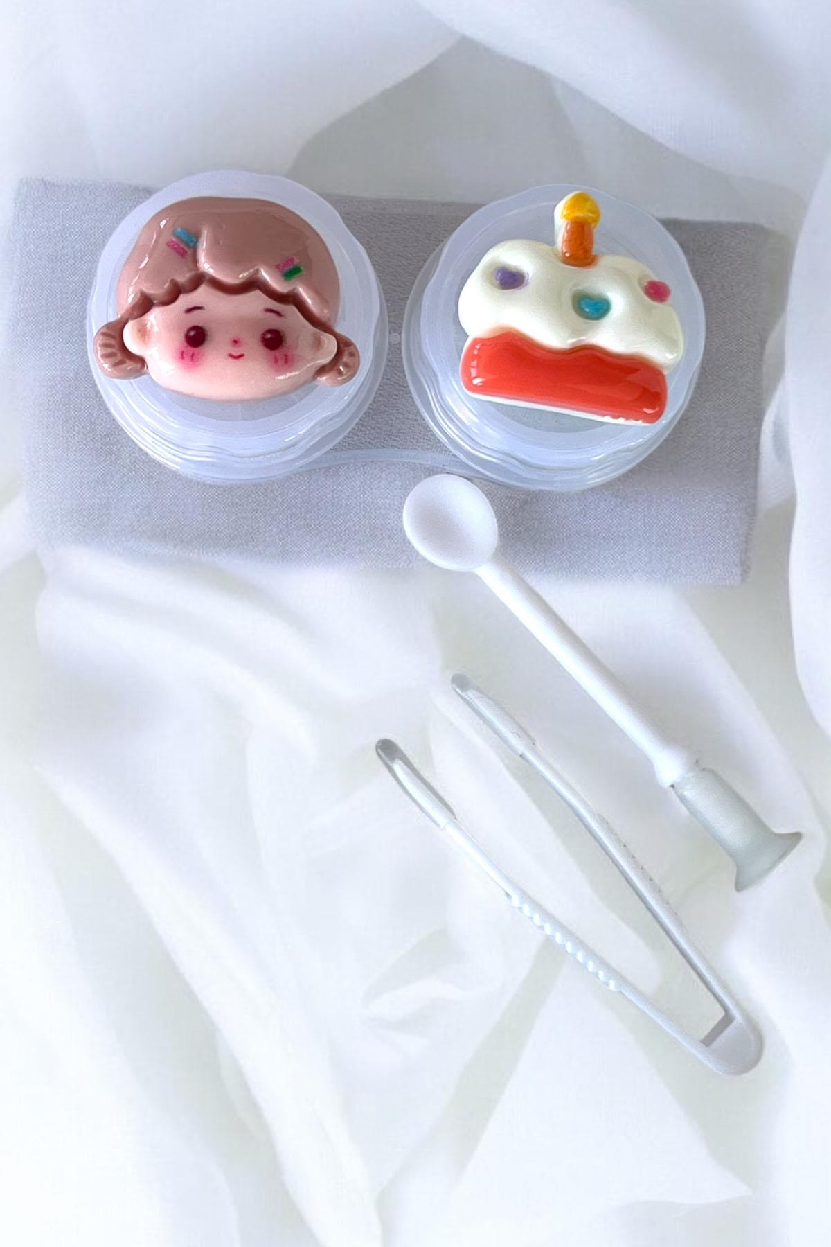 Şeffaf Renk Karışık Figürlü Lens Saklama Kutusu