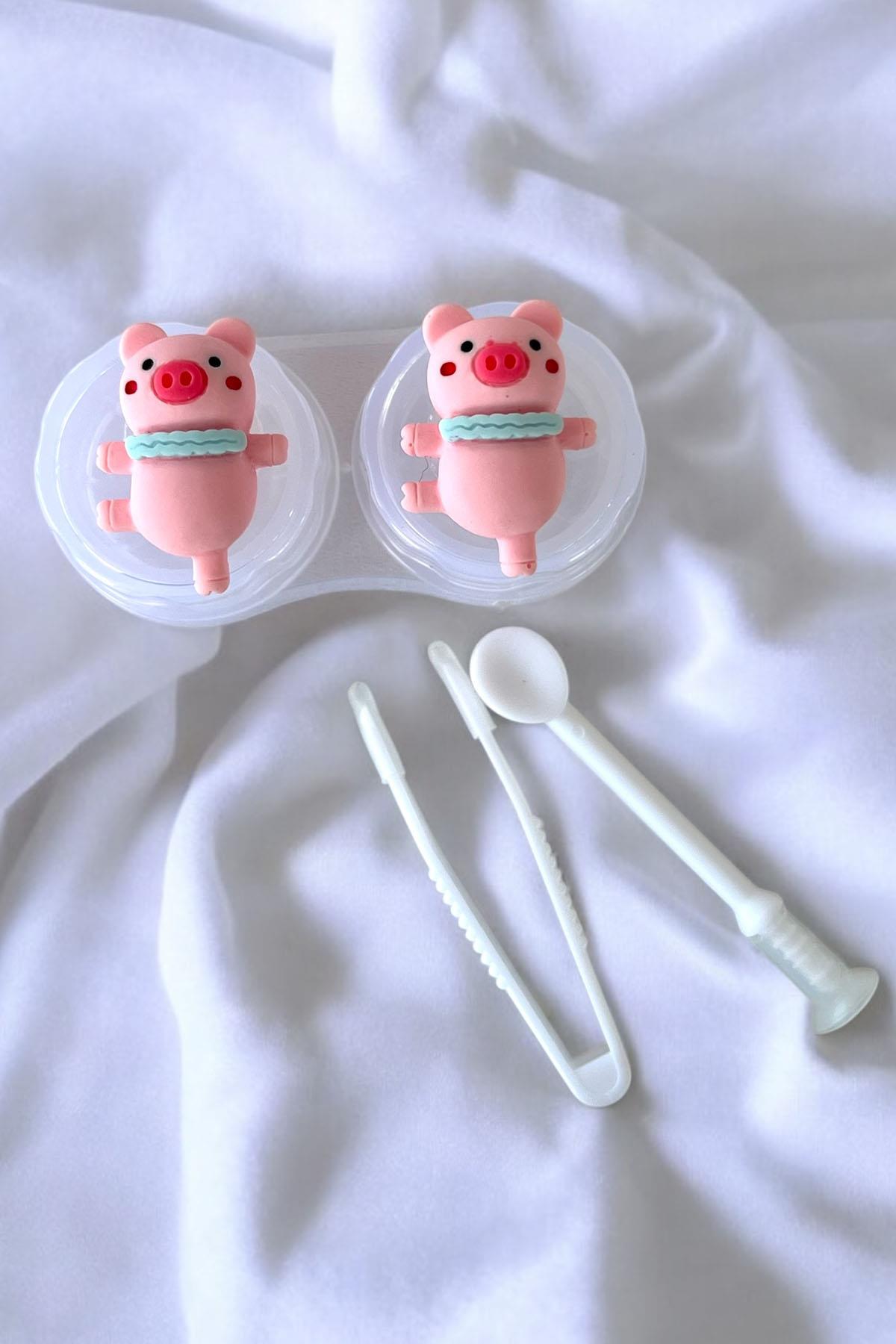 Şeffaf Renk Köpek Figürlü Lens Saklama Kutusu