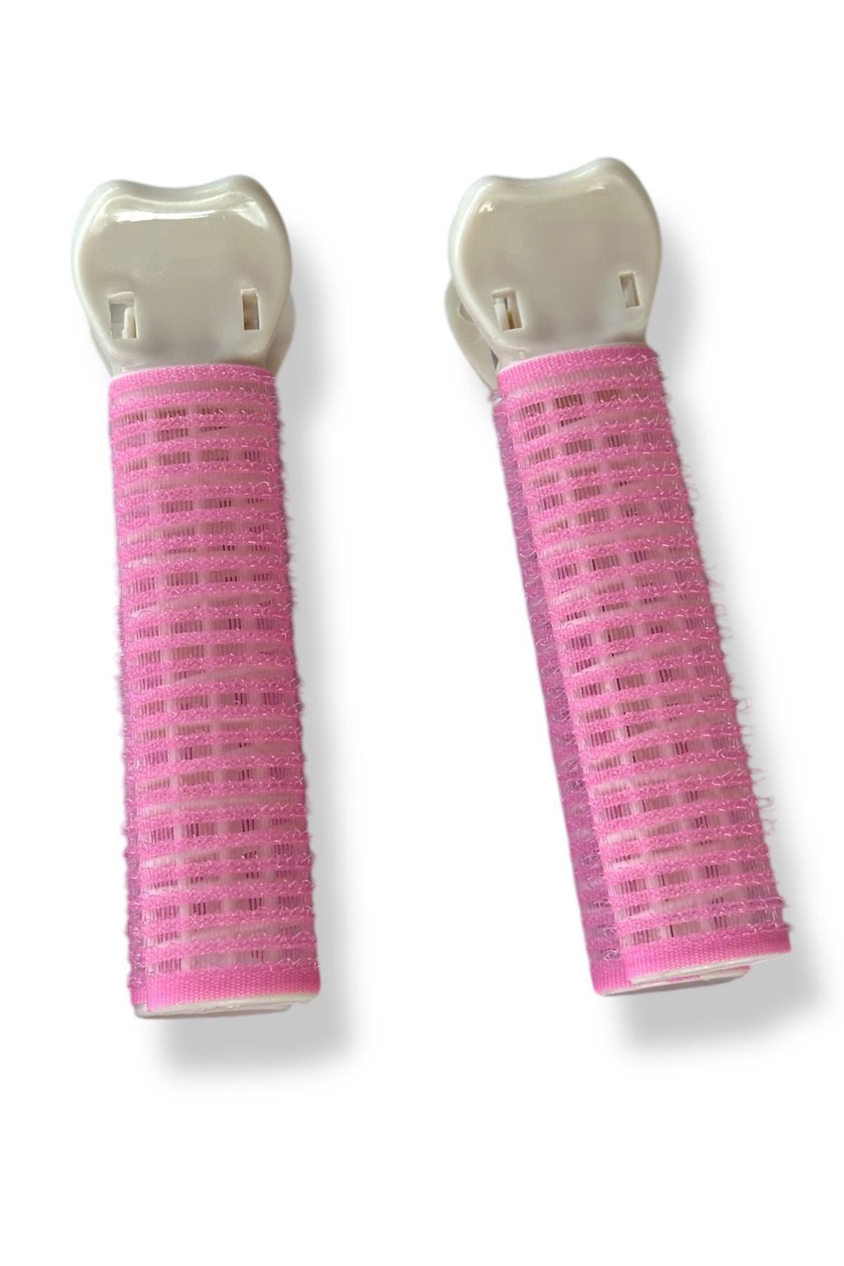 Toz Pembe Renk Saç Kabartma Tokası/ Bigudi (Çift)