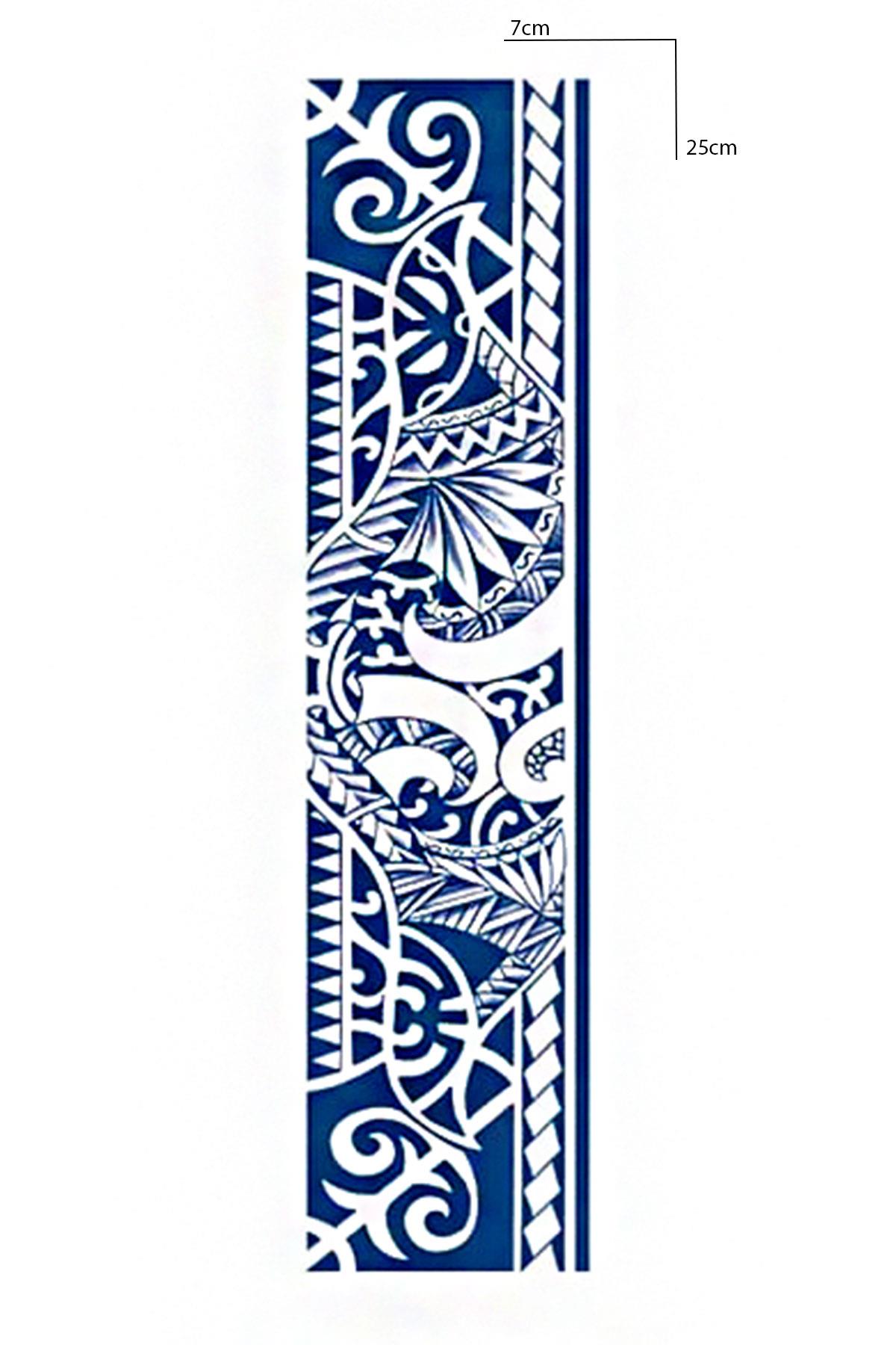 Tribal Figürlü 12 Saat Sonra Kararan Geçici Dövme Tattoo