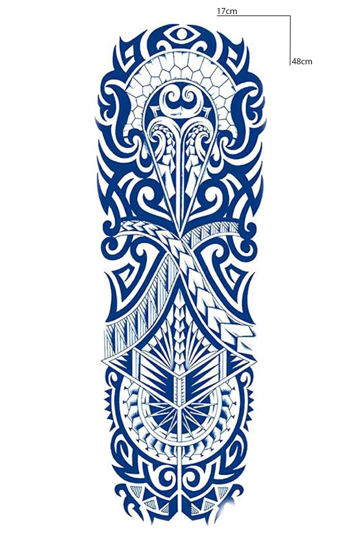 Tribal Figürlü 12 Saat Sonra Kararan Geçici Kol Dövme Tattoo
