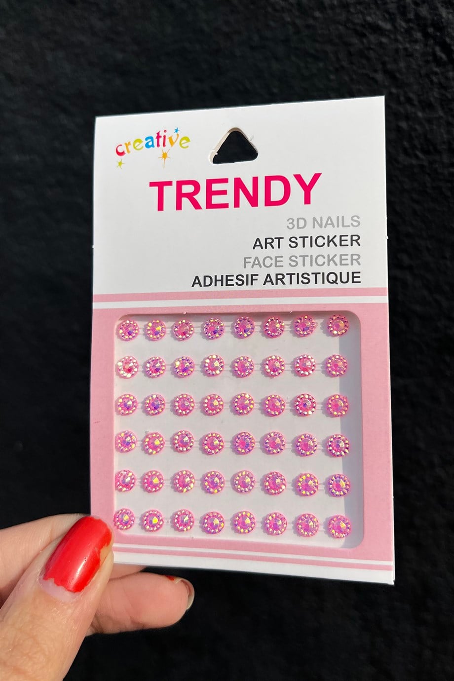 Vücut Ve Yüz Taşı/ Pembe Renk Taşlı Sticker