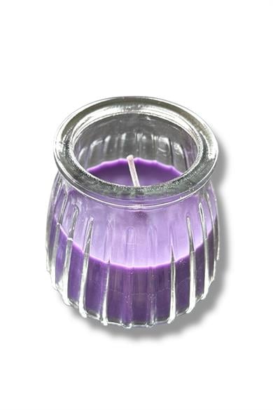 Mor Renk Bardakta Lavanta Kokulu Dekoratif Mum