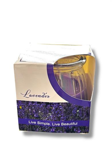  Mor Renk Bardakta Lavanta Kokulu Dekoratif Mum