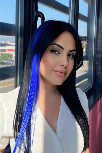  Yan Çıt Çıt Postiş / Lacivert Renk / 50 Cm