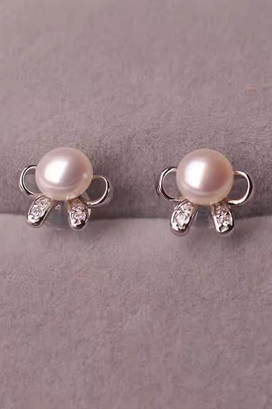 Gümüş Renk İnci Detaylı Xuping Küpe (Çift)