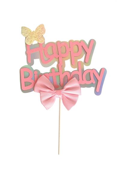 Happy Birthday Yazılı Pasta Süsü