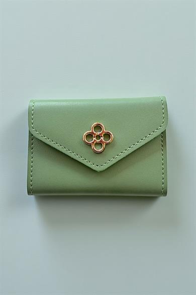 Yeşil Renk Deri Kadın Cüzdan/ Kartlık