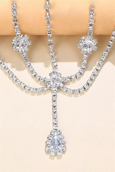 Gümüş Renk Taş Detaylı Alınlık/Kına Aksesuarı