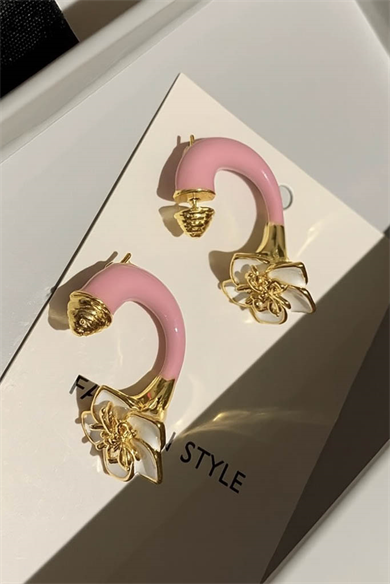 Karışık Renk Çiçek Figürlü YSX Küpe (Çift)