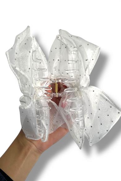 Beyaz Renk Kurdele Figürlü Mandal Toka