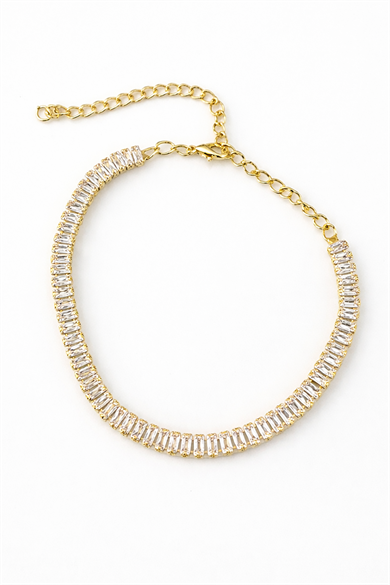 Altın Renk Taş Detaylı Tasarım Halhal