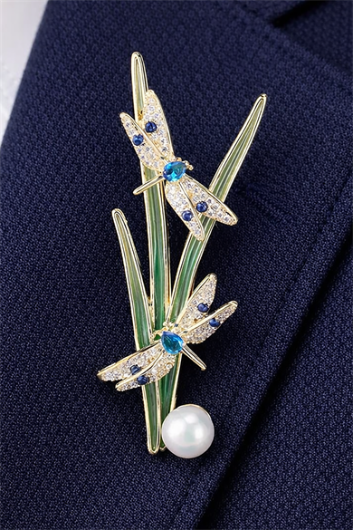 Karışık Renk Yusufcuk Figürlü Taşlı Broş