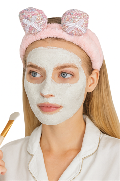 Açık Pembe Renk Kurdele Detaylı Peluş Saç Bandı