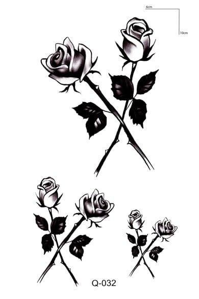 Dikenli Gül Mini Geçici Dövme Tattoo