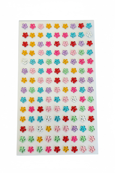 Karışık Renk Çiçek Figürlü Yapışkanlı Taş Sticker 