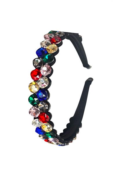 Karışık Renk Taş Detaylı Tasarım Taç