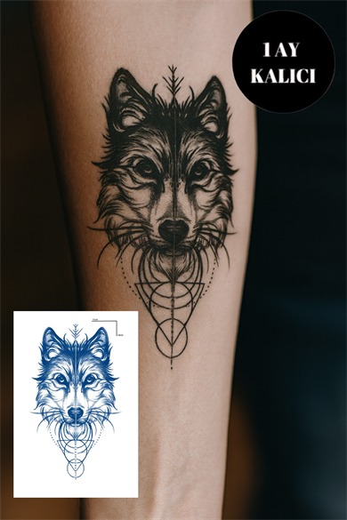 Kurt Figürlü 12 Saat Sonra Kararan Geçici Orta Dövme Tattoo