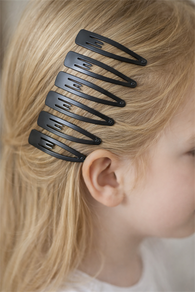 Siyah Renk 6li Yan Toka Set