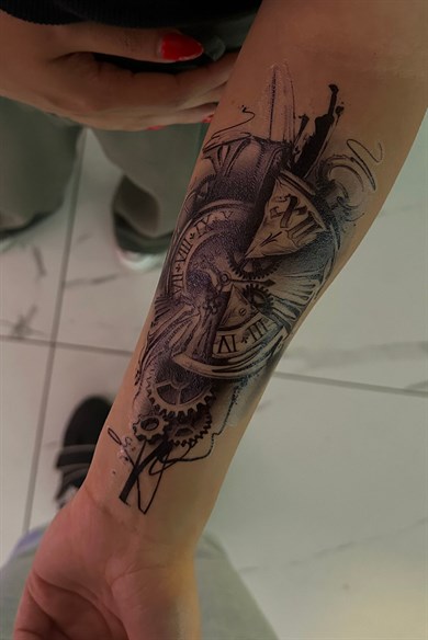 Pusula Karışık Büyük Geçici Dövme Tattoo