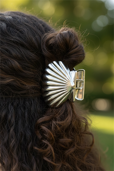 Gümüş Renk Deniz Kabuğu Figürlü Metal  Mandal Toka