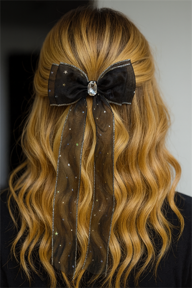 Siyah Renk Kurdele Figürlü Otomat Toka