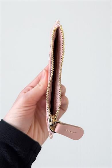 Pudra Renk Deri Kadın Cüzdan/ Kartlık