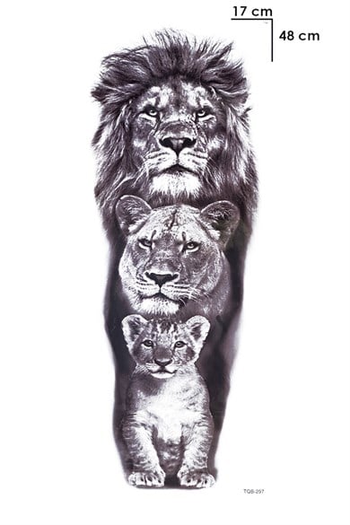 Aslan Ve Ailesi Kol Geçici Dövme Tattoo