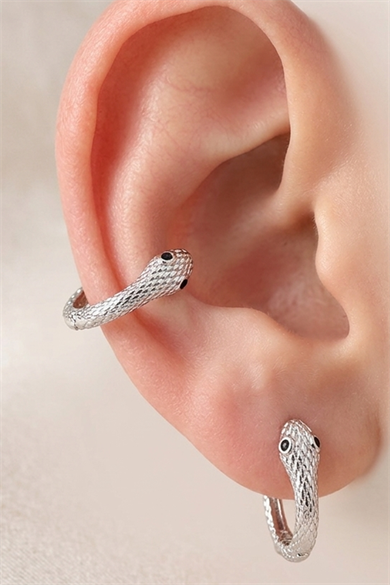 Gümüş Renk Taş Detaylı Xuping Küpe (Çift)