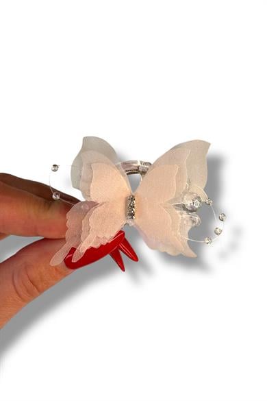 10lu Karışık Renk Kelebek Figürlü Mini Mandal Toka Set