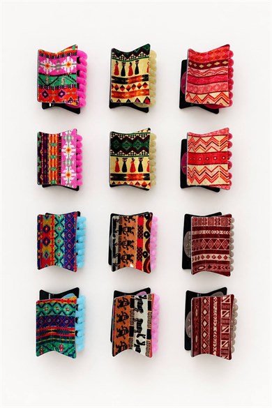 12li Karışık Renk Mandal Toka Set