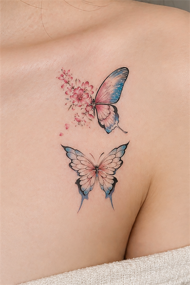 Geçici Kelebek Figürlü Mini Dövme Tattoo
