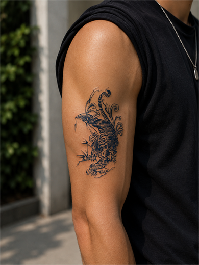 Kaplan Sonradan Kararan Yarı Kalıcı Geçici Dövme Tattoo