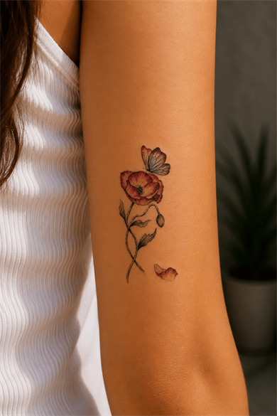 Çiçek Dövme Mini Geçici Dövme Tattoo
