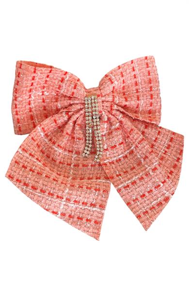 Turuncu Renk Kurdele Figürlü Taş Detaylı Otomat Toka