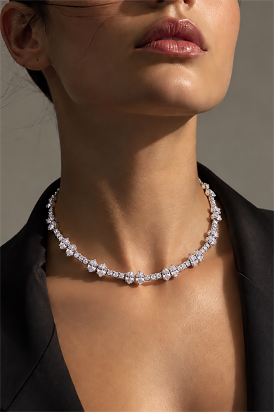 Gümüş Renk Choker Kolye