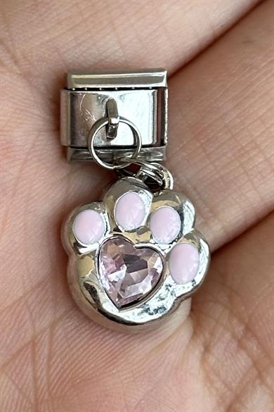 Gümüş Renk Pati Figürlü Çelik Nomination Charm (Tek)