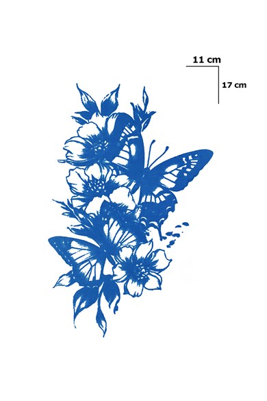 Kelebek Sonradan Kararan Yarı Kalıcı Geçici Dövme Tattoo