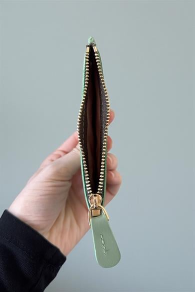 Yeşil Renk Deri Kadın Cüzdan/ Kartlık