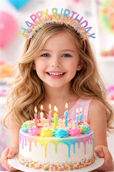 Karışık Renk Happy Birthday Yazılı Taç