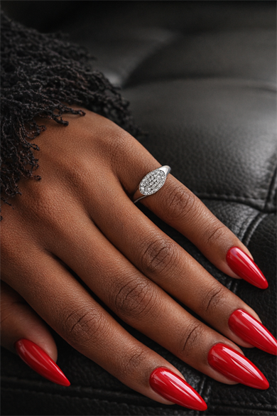 Gümüş Renk Taşlı Serçe Parmak Yüzük (ayarlanabilir)