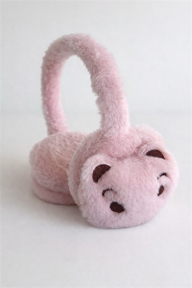 Pembe Renk Ayıcık Figürlü Peluş Kulaklık