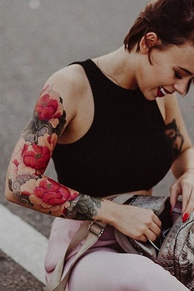 Çiçek Dövme Geçici Kol Tattoo